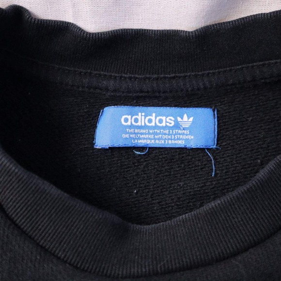 Adidas Originals Trefoil Logo Color‎ Block Sweatshirt Black Men's Sz Medium Read - Picture 5 of 8